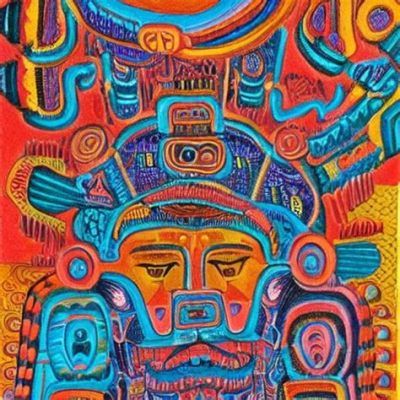  “The Weeping Jaguar” –  Surrealist Dreamweaving and Vibrant Pre-Columbian Motifs